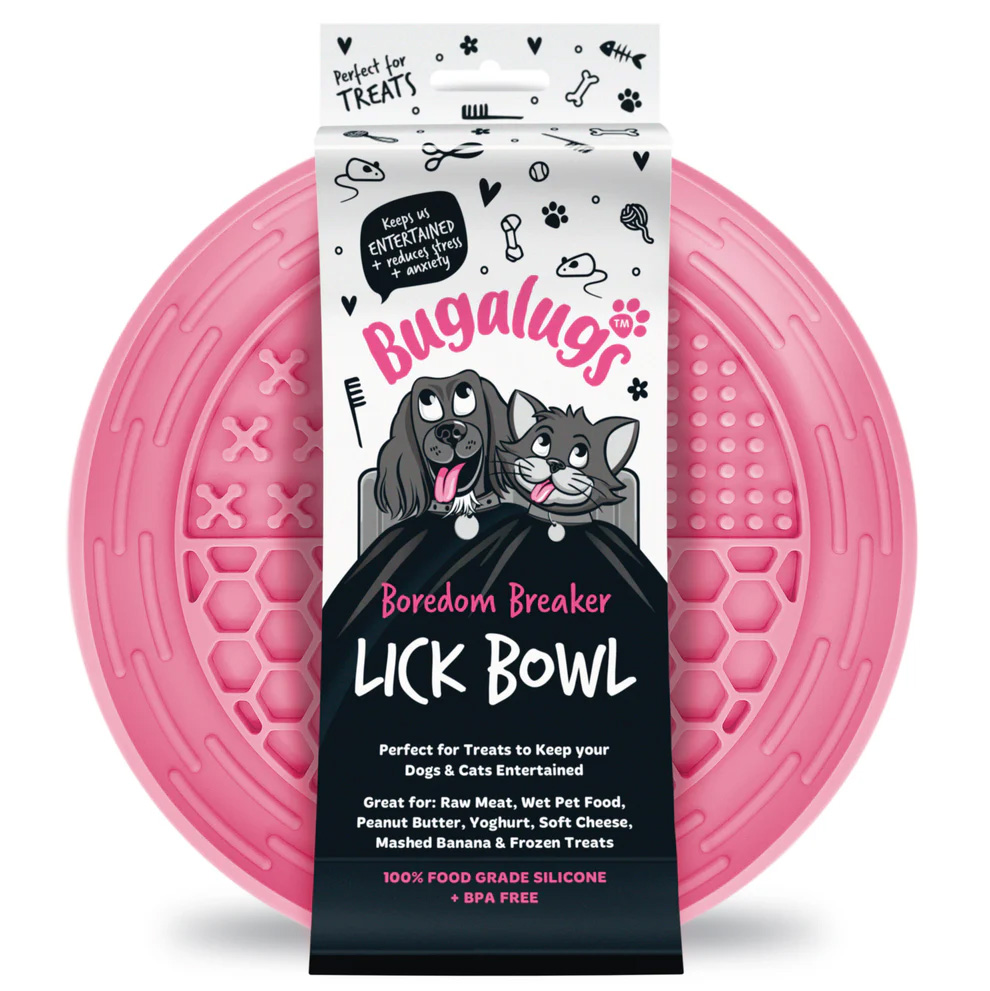 Bugalugs Lick Bowl likbak voor honden en katten - Roze