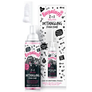 Bugalugs 2-in-1 Baby Fresh ontklittende schuimkam voor honden en katten