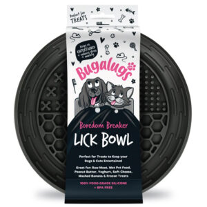 Bugalugs Lick Bowl likbak voor honden en katten - Zwart