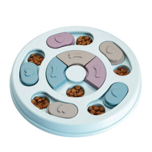 Hondenpuzzel voerbak rond | Blauw