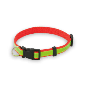 Reflecterende hondenhalsband rood/geel