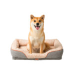 Lizzy & Lola - Fluffy Hondenmand Ribby Grande - 79 x 56 cm - Beige/Grijs