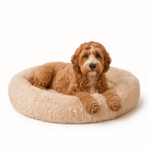 Lizzy & Lola - Fluffy hondenmand Donut 100 cm - Beige
