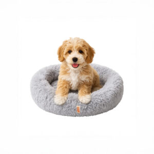 Lizzy & Lola – Fluffy honden- en Kattenmand Donut 60 cm – Grey