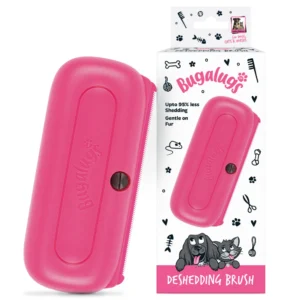 Bugalugs Deshedding Brush – Ontklittings- en Verzorgingsborstel voor Honden, Katten en Paarden – Roze
