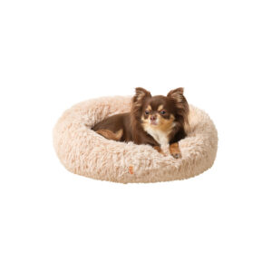Lizzy & Lola – Fluffy honden- en Kattenmand Donut 60 cm – Beige