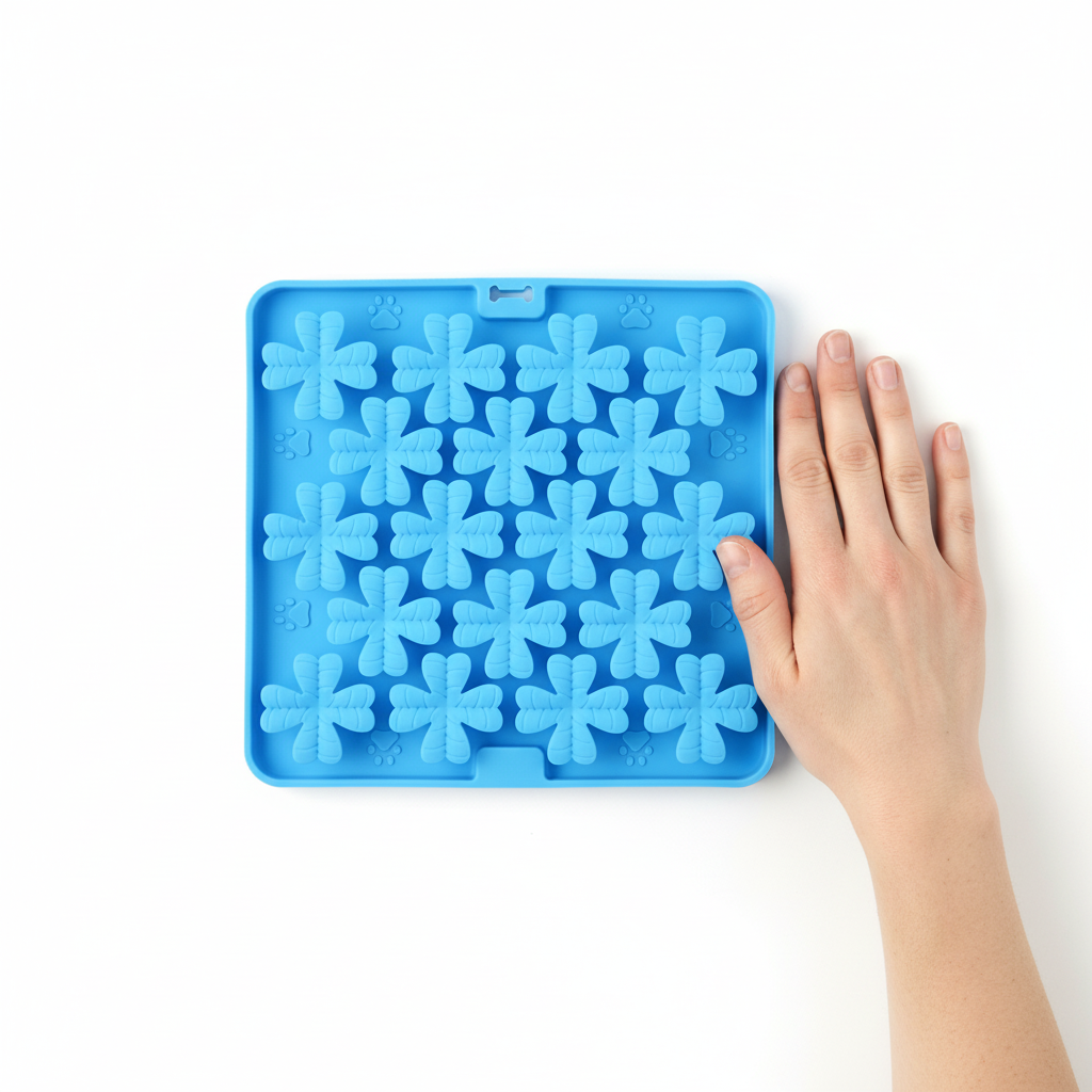 Lizzy & Lola – Lik- en snuffelmat voor dieren met blaadjes – Sky Blue - Afbeelding 5