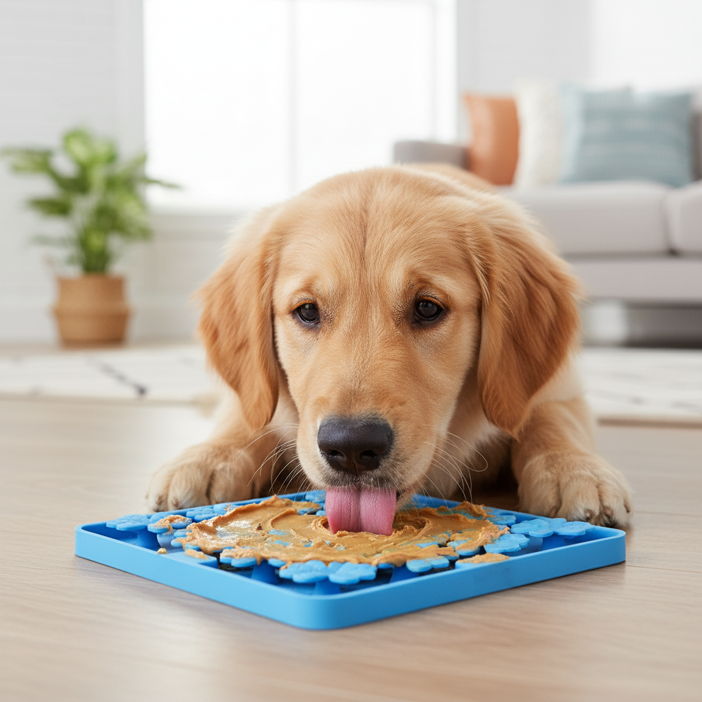 Lizzy & Lola – Lik- en snuffelmat voor dieren met blaadjes – Sky Blue - Afbeelding 6