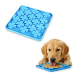 Lizzy & Lola – Lik- en snuffelmat voor dieren met blaadjes – Sky Blue