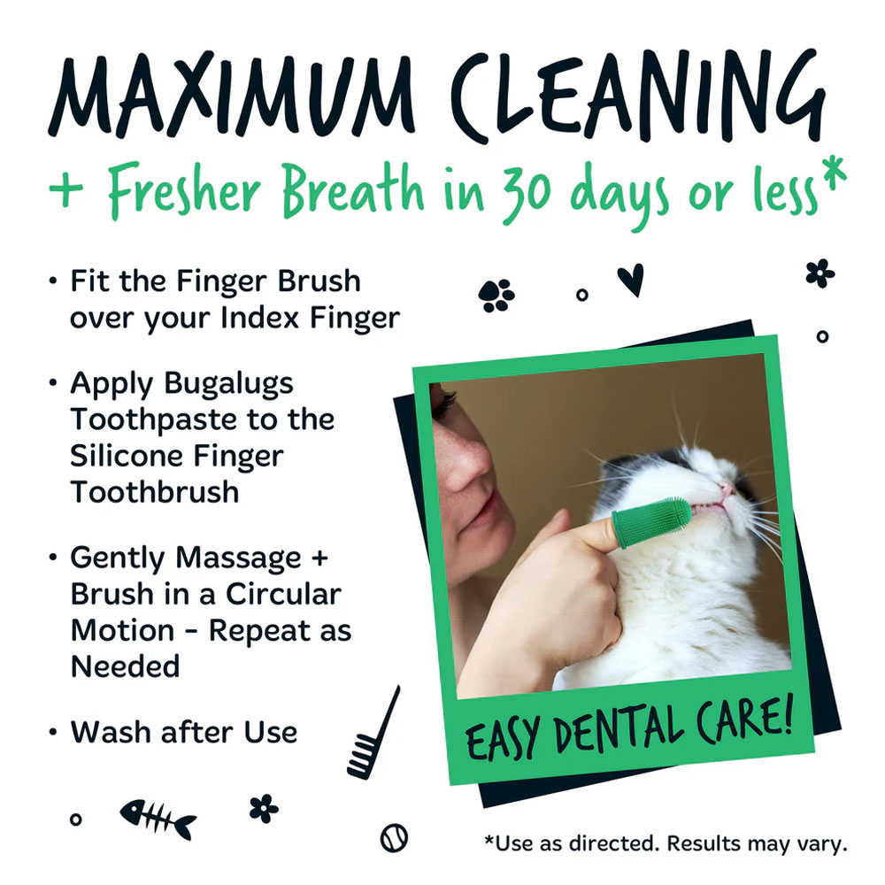 Bugalugs siliconen vingertandenborstel voor honden en katten - Afbeelding 4