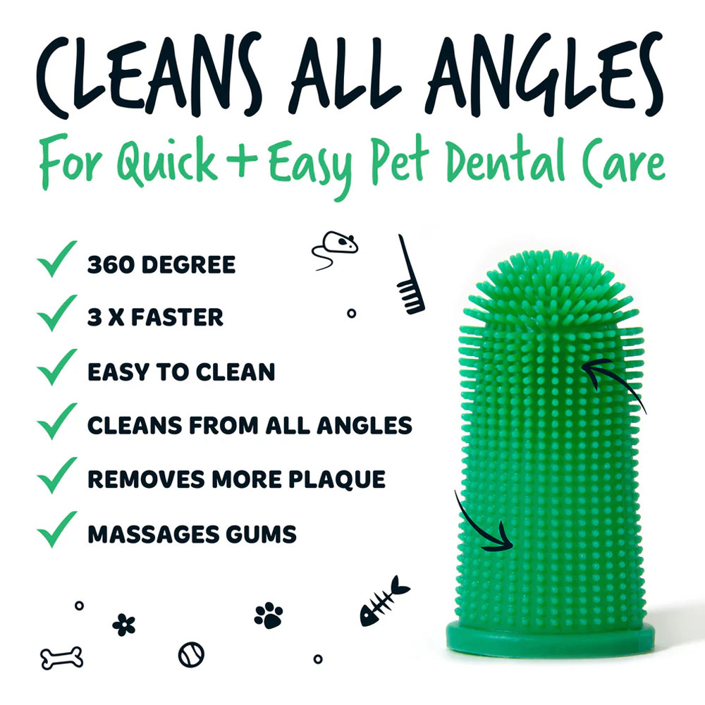 Bugalugs siliconen vingertandenborstel voor honden en katten - Afbeelding 2