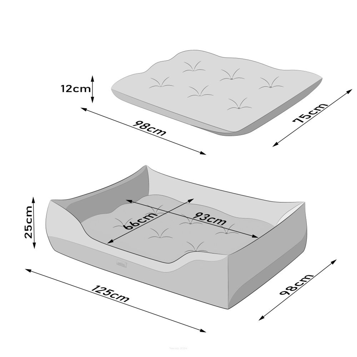 Lizzy & Lola - Hondenmand Toppy XXXL - Brown – 128 x 100 cm - Afbeelding 7