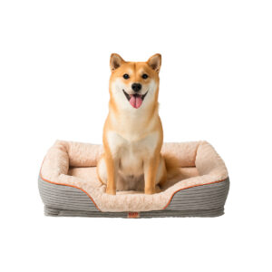 Lizzy & Lola - Fluffy Hondenmand Ribby Grande - 80 x 56 cm - Beige/Grijs