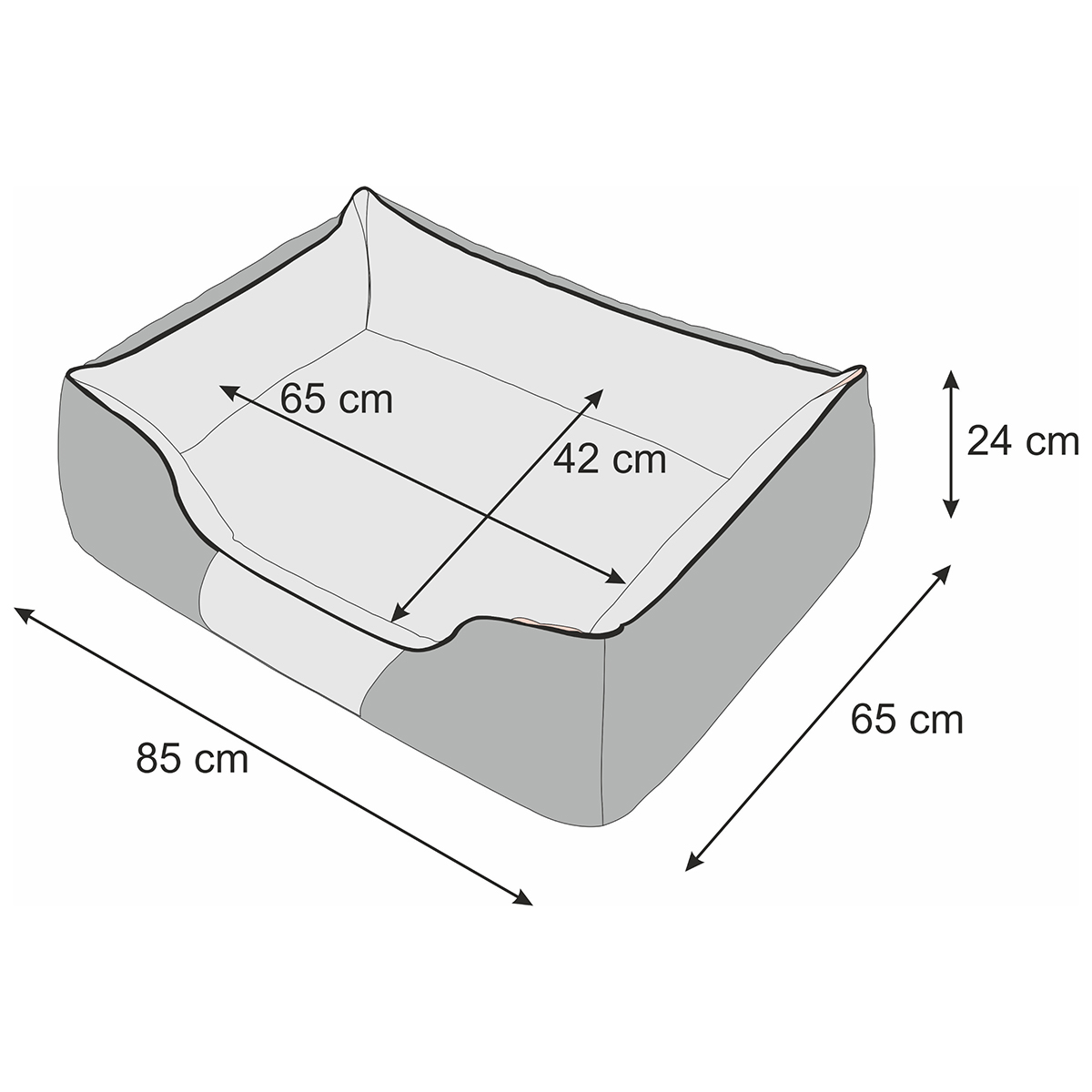 Lizzy & Lola - Hondenmand Buddy XL - Graphite - 85 x 65 cm - Afbeelding 8