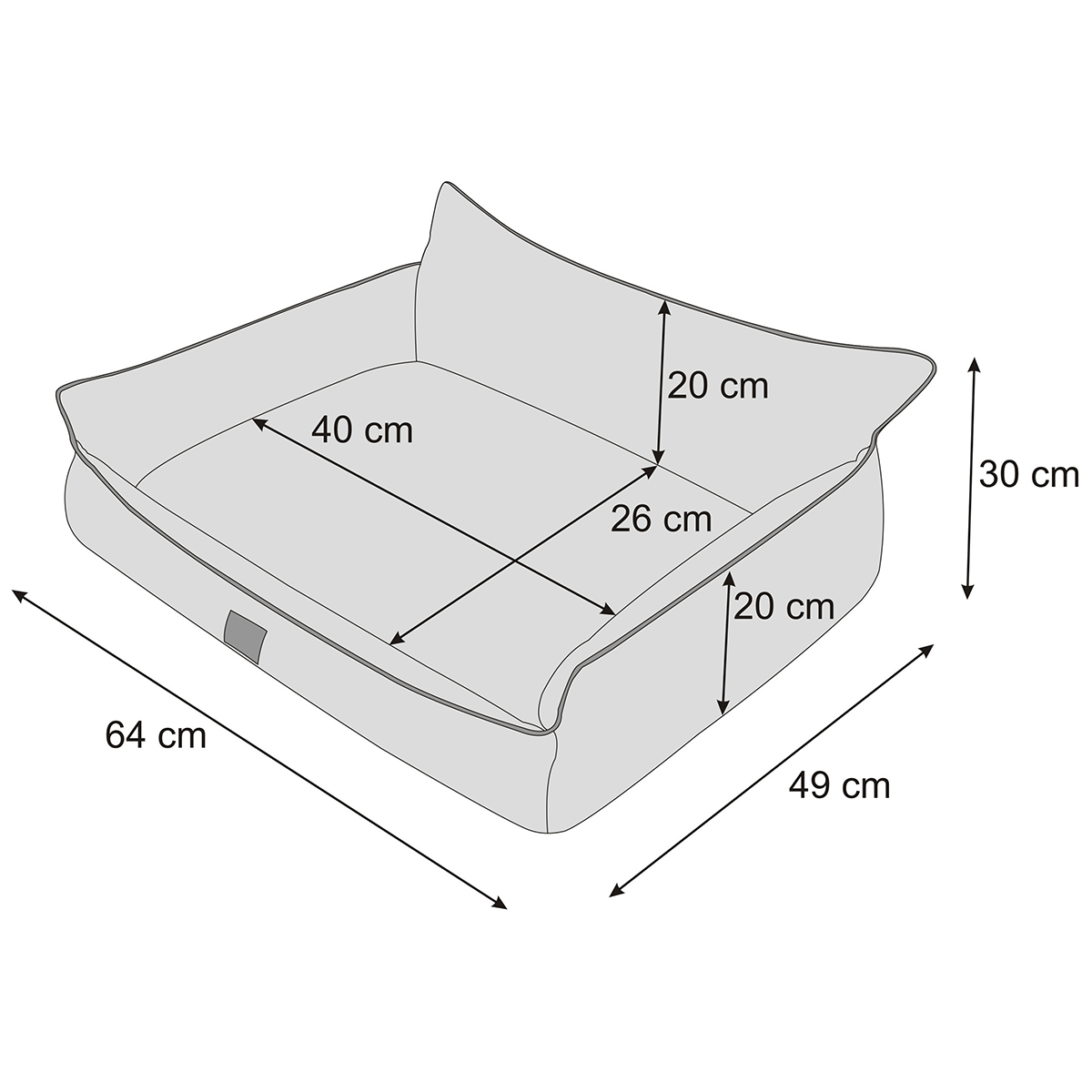Lizzy & Lola - Hondenmand Puffy S - Taupe – 65 x 50 cm - Afbeelding 7