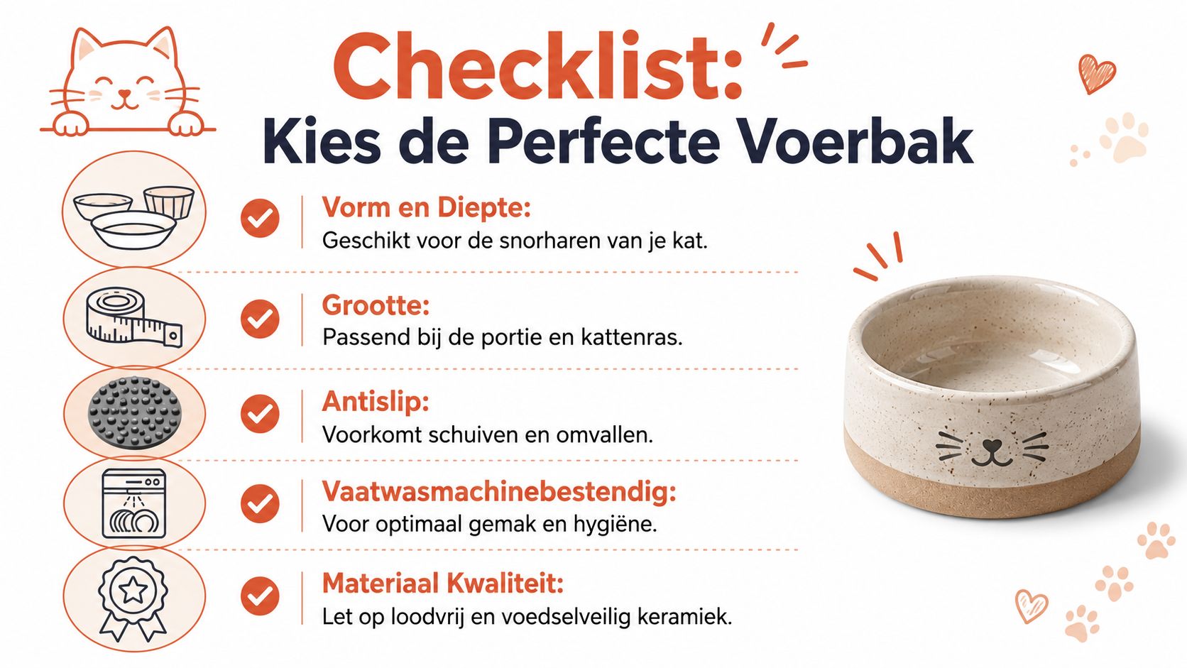 Een informatieve checklist voor het kiezen van de perfecte keramische voerbak voor jouw kat.