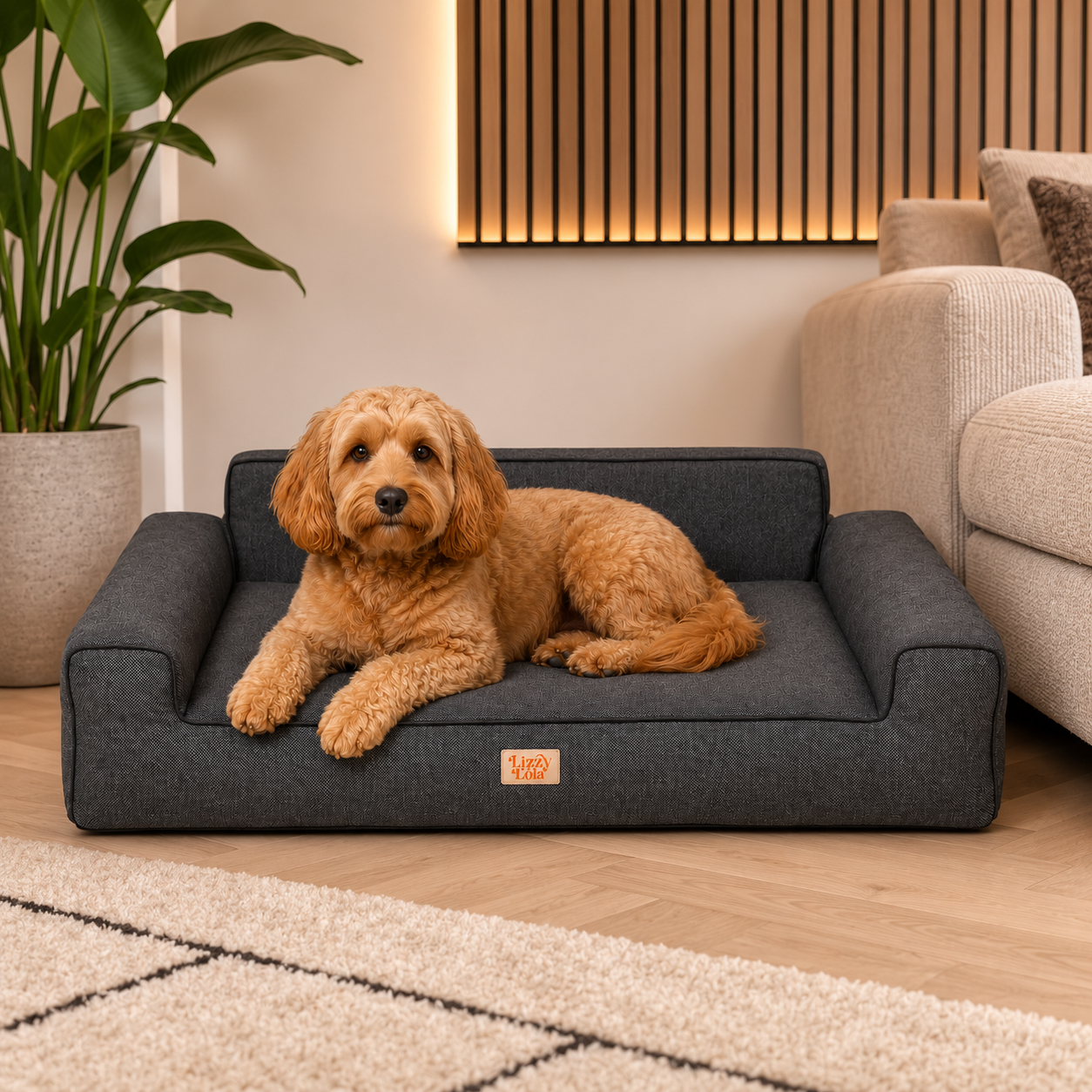 Lizzy & Lola – Hondenbed Snuggy XL – Black - 100 x 65 cm - Afbeelding 8