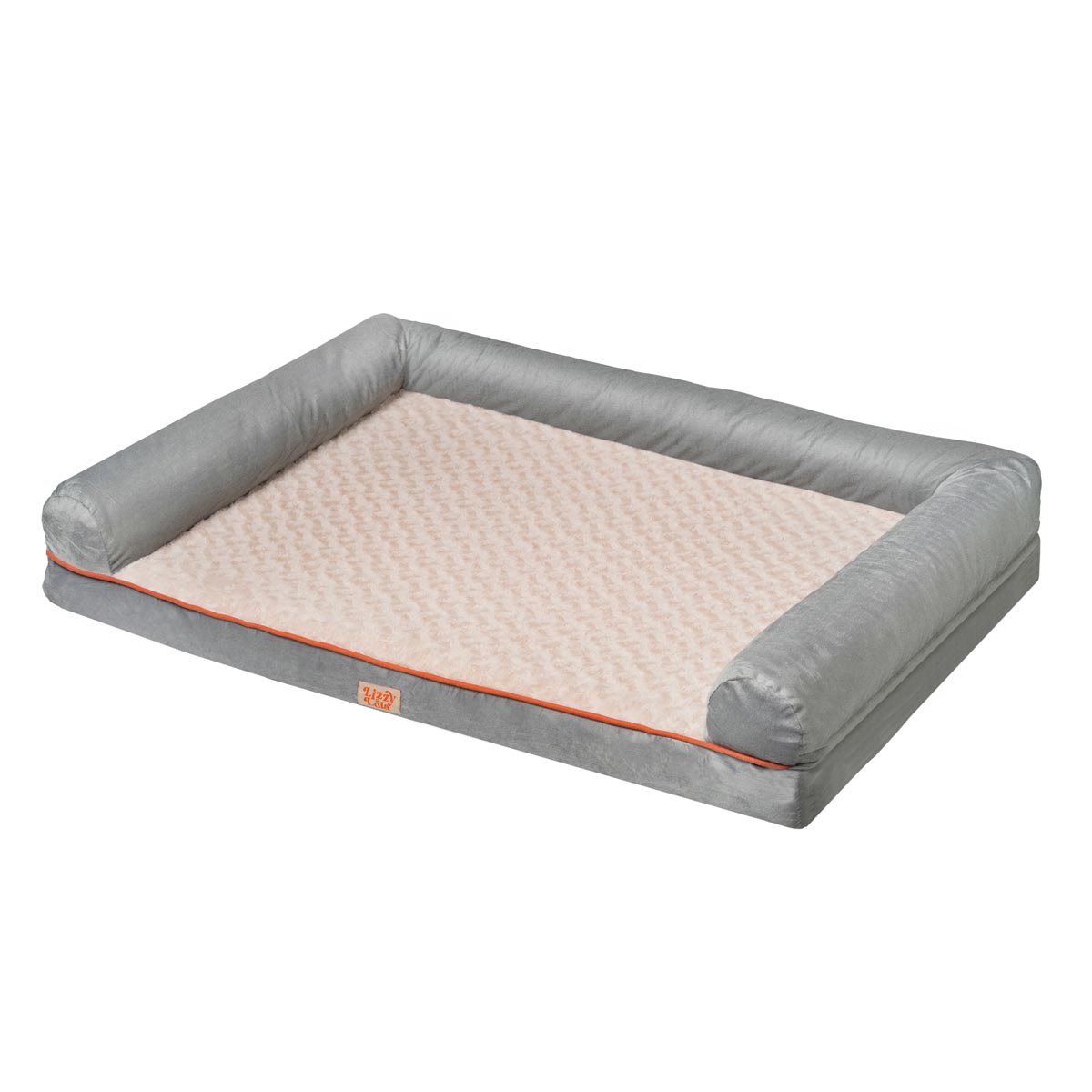Lizzy & Lola - Fluffy Hondenbed Nappy Teddy - 107 x 76 cm - Beige/Grijs - Afbeelding 2