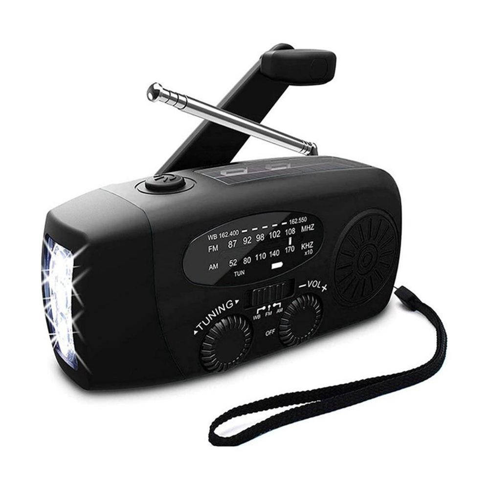 Noodpakket knijpkat zaklamp met zonnepaneel + Noodradio - Afbeelding 3